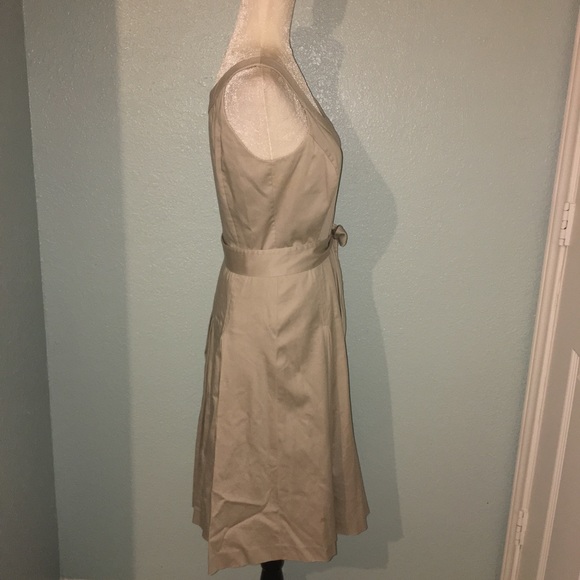 Calvin Klein Belted Pleated Dress Khaki A-Line - Picture 2 of 4